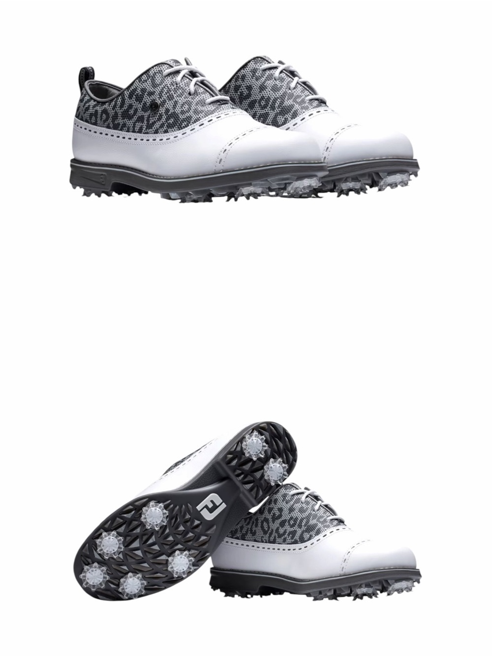 NWT FootJoy DryJoys Premiere Series White Leopard Leather Golf Shoes 7